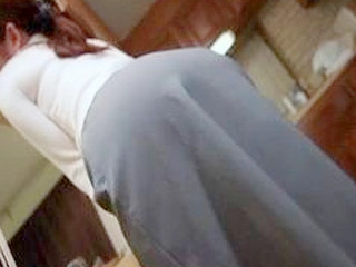 Asian Wife's Kitchen Masturbation Leaves Hubby Horny as Fuck